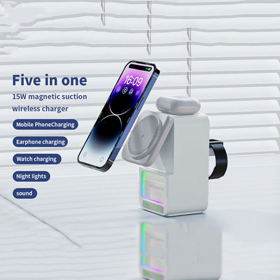 Bluetooth Speaker 5-in-1 Wireless Charger